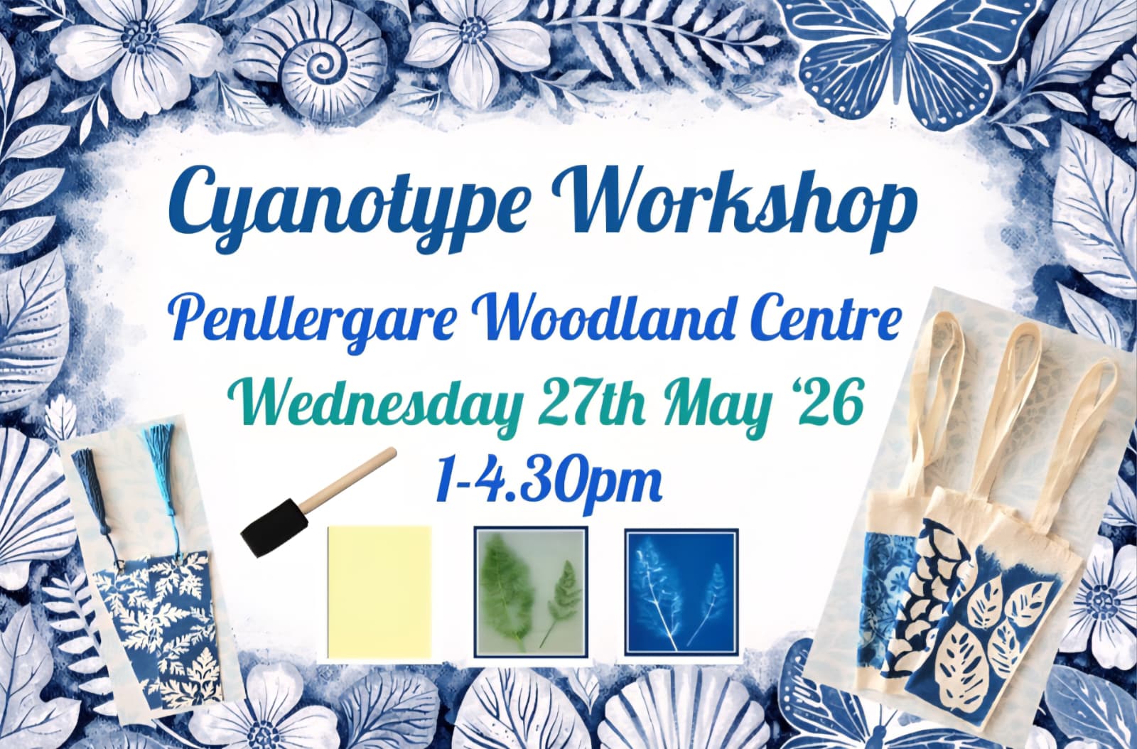 Cyanotype workshop at Penllergaer Woodland Centre