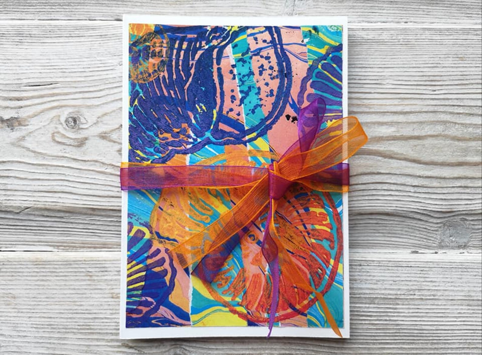 Gift-wrapped art card
