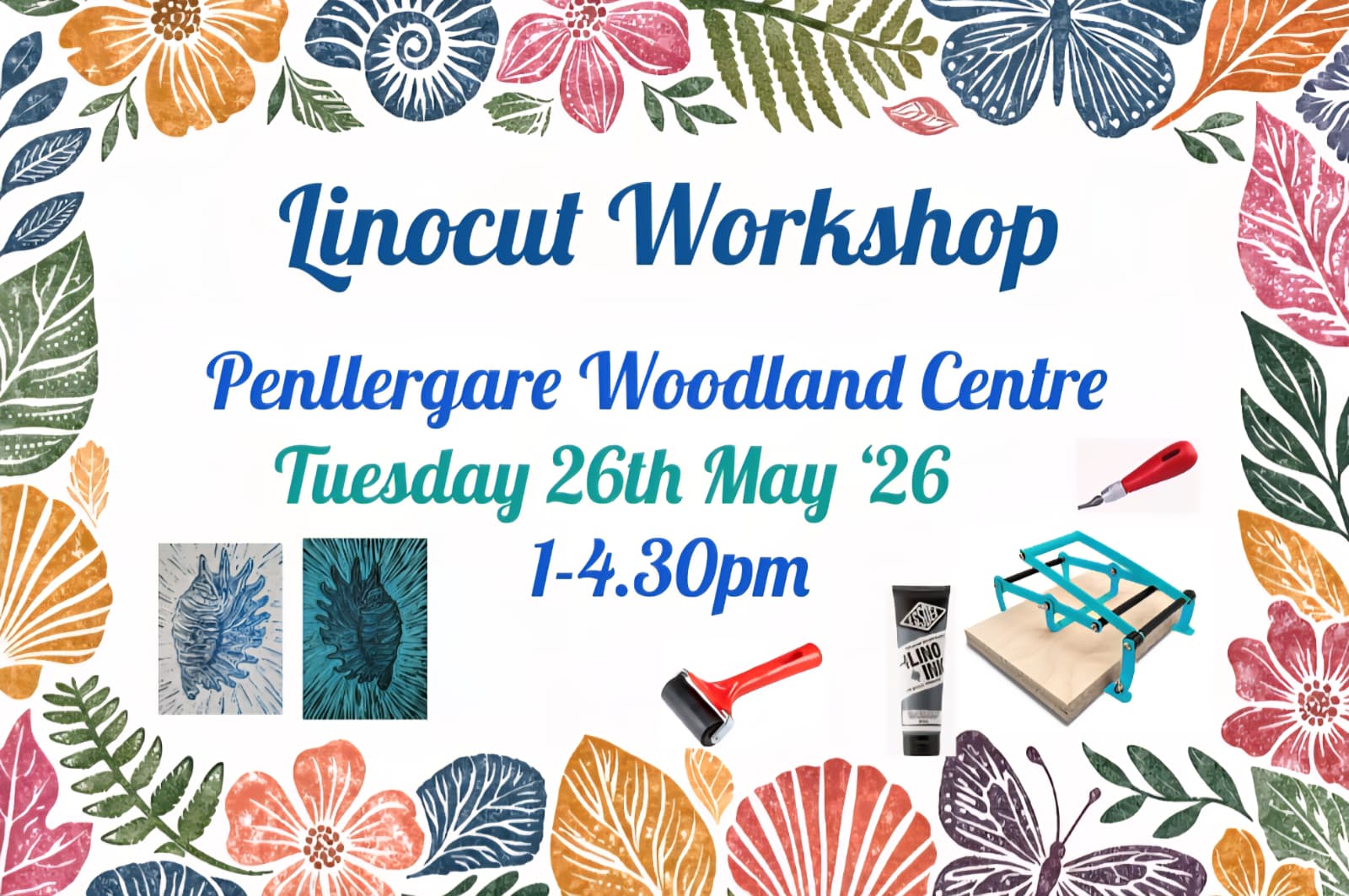 Linocut Workshop flyer